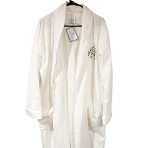 Matouk White Seersucker Waffle Knit Robe Size Medium/Large NEW